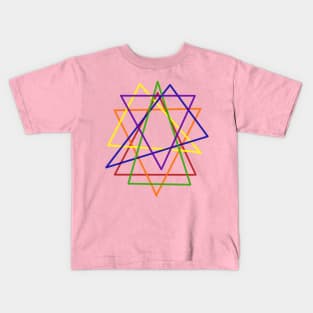 triangle colors lgbtq+ geometric design Kids T-Shirt